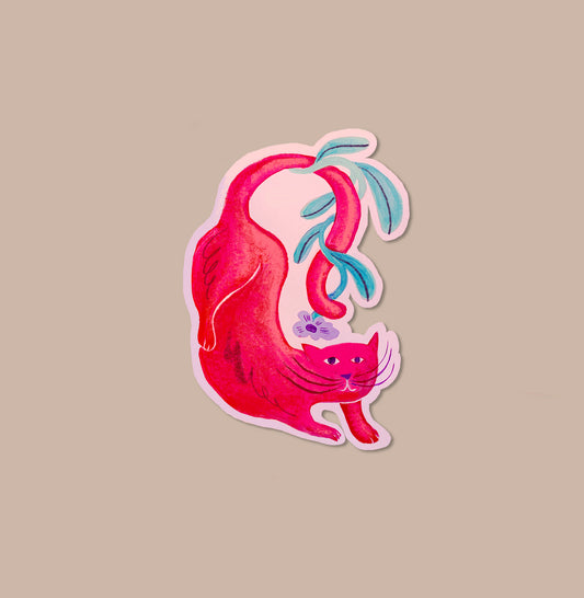 Cat in the Garden Sticker