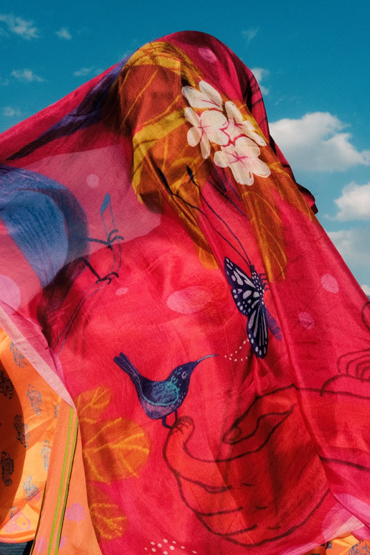 Sunbirds Silk Scarf